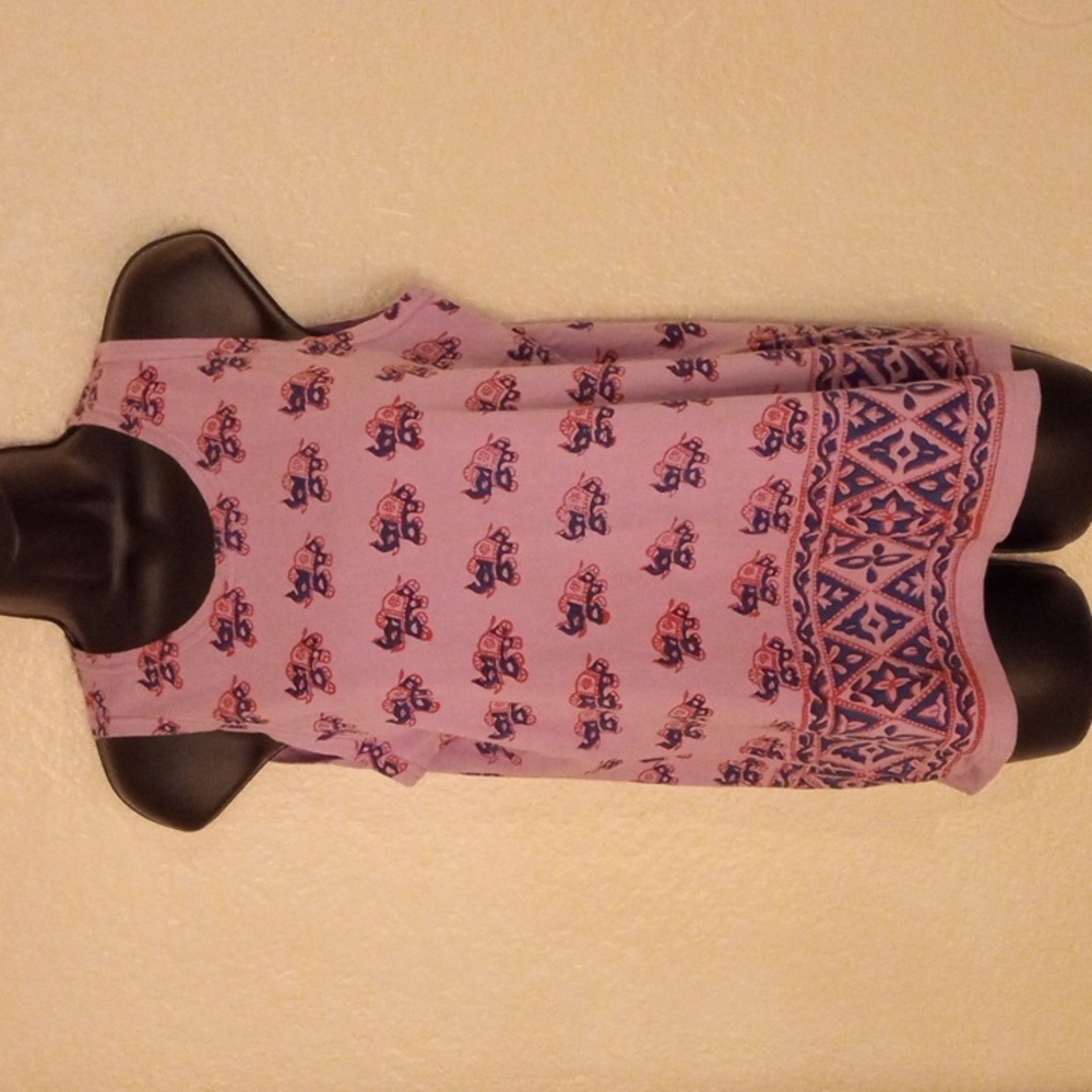 Purple/Orange Elephant Print Tank Top